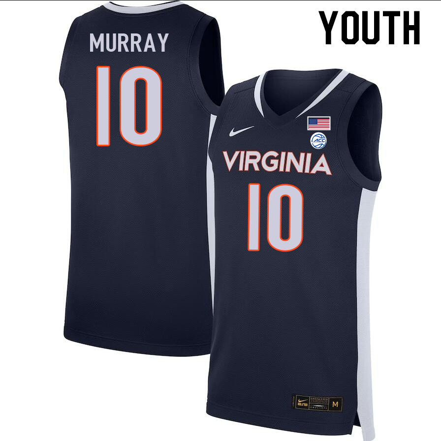 Youth #10 Taine Murray Virginia Cavaliers College 2022-23 Stitched Basketball Jerseys Sale-Navy